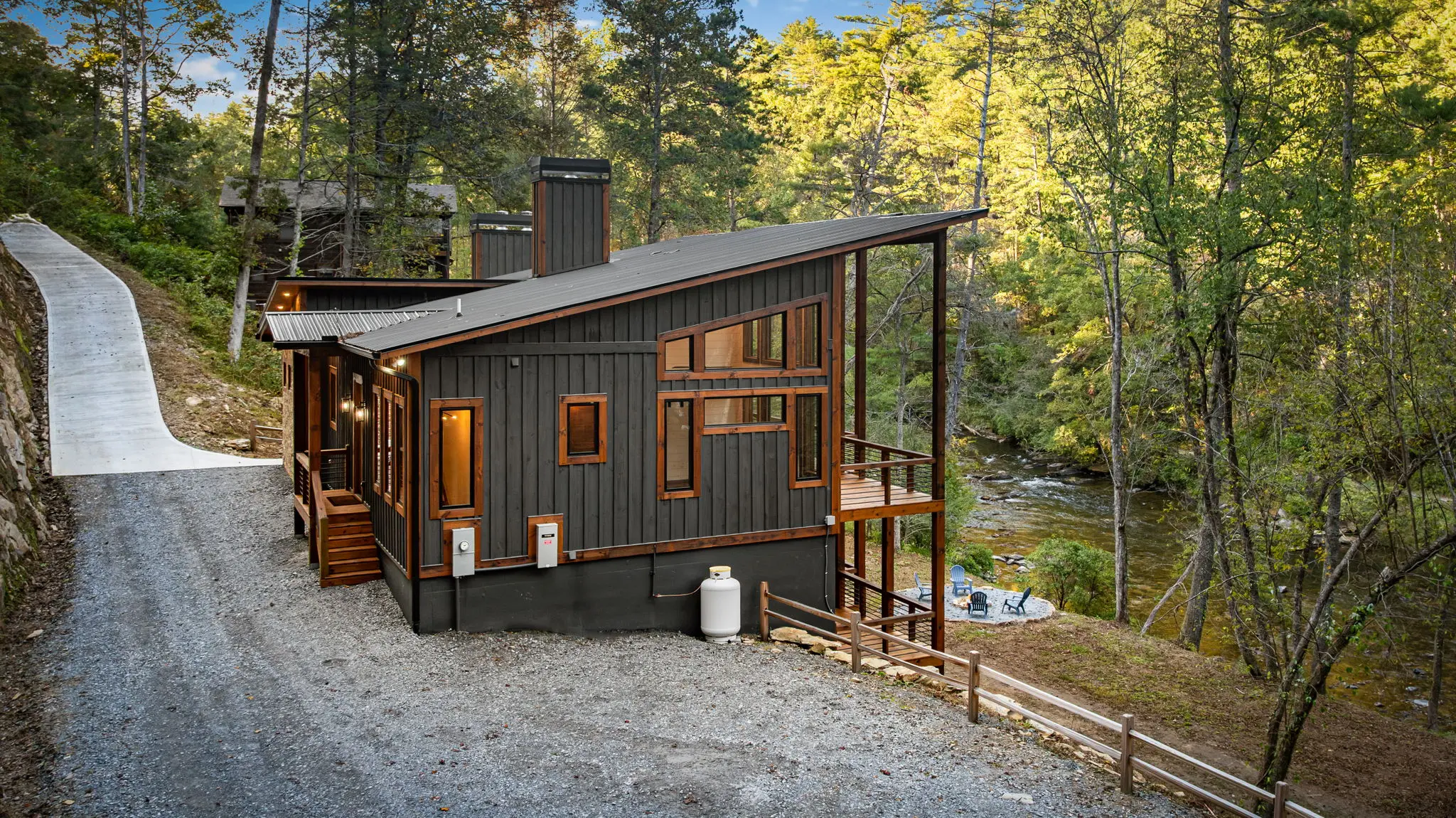 Property from the parking area.