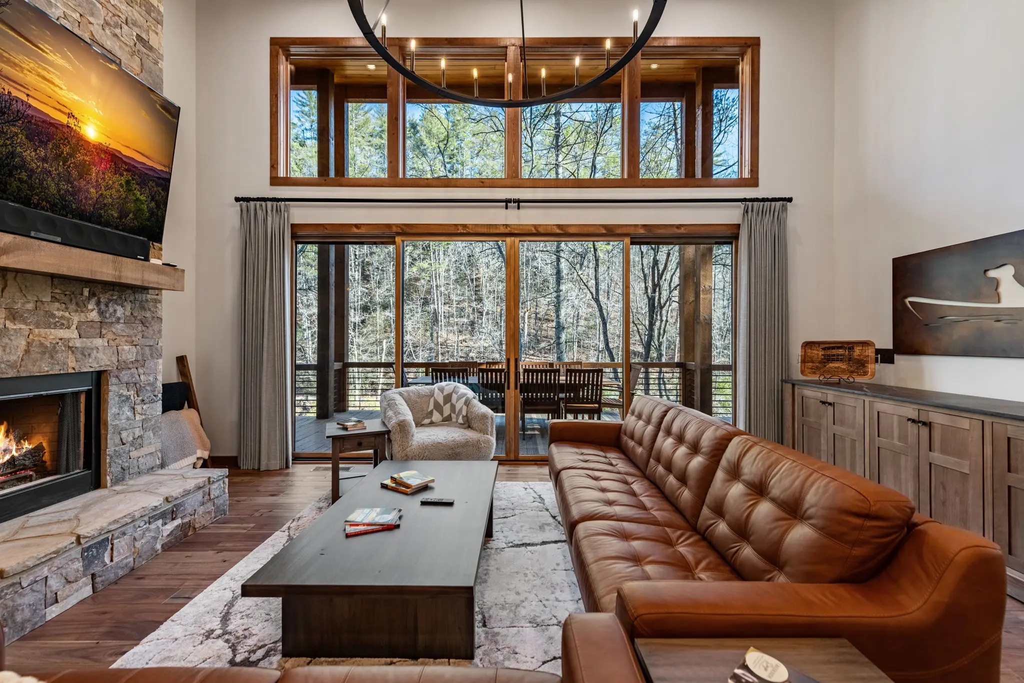 Relaxation, movies, fires, have it all at your fingertips.